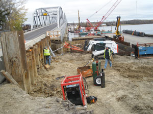 Bridge construction area