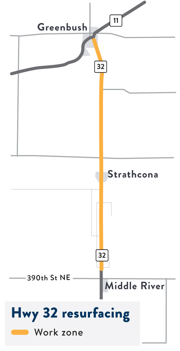 Highway 32 Stage 1 Map Highway 32 overview map
