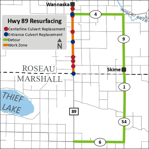 Highway 11 from Highway 89 to the Diversion Bridge Map Highway 11 from Highway 89 to the Diversion Bridge project map