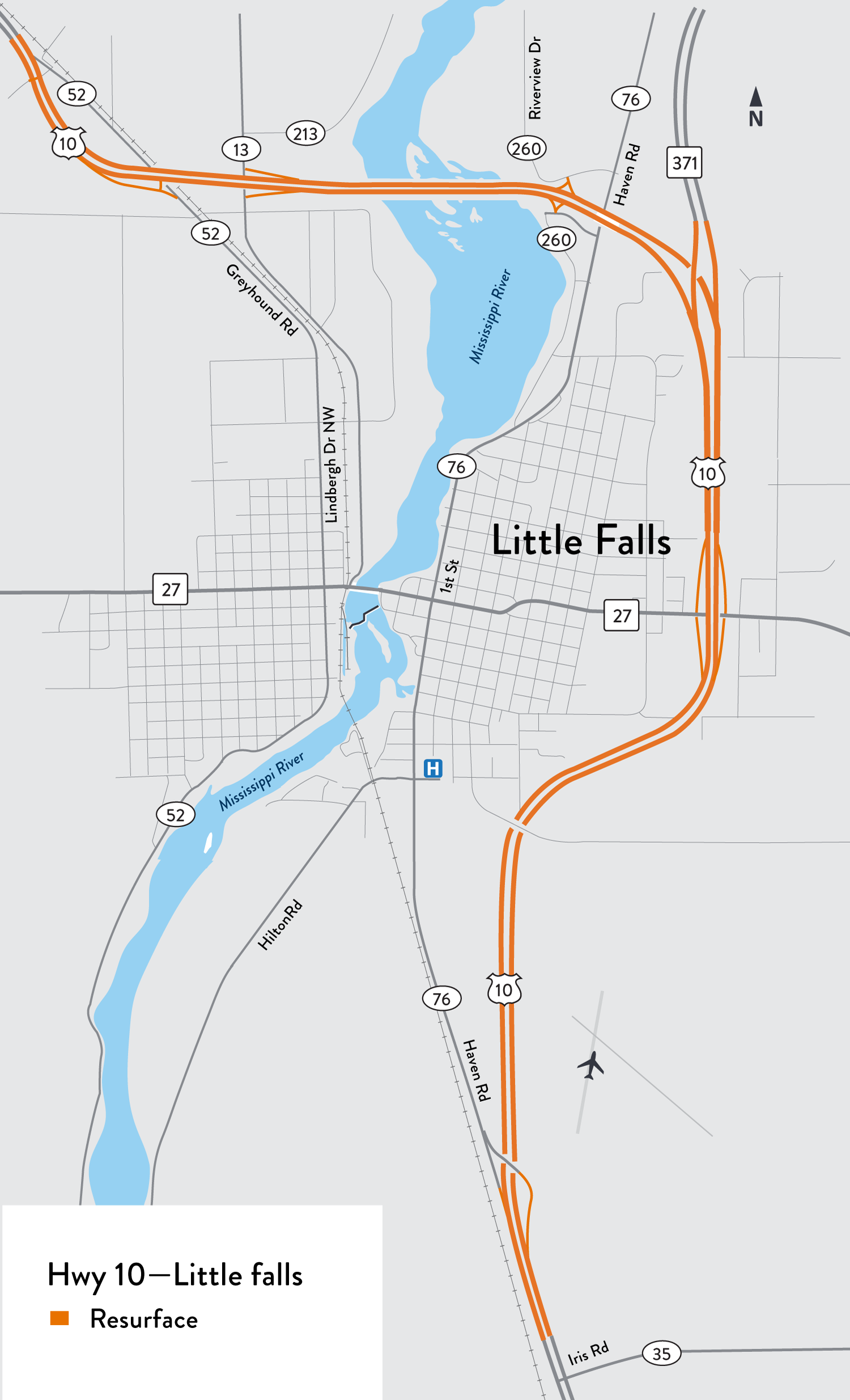 Project location map Hwy 10 Little Falls Project location map - Hwy 10 Little Falls