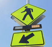 Pedestrian signal crosswalk system Image of rectangular rapid flashing beacon
