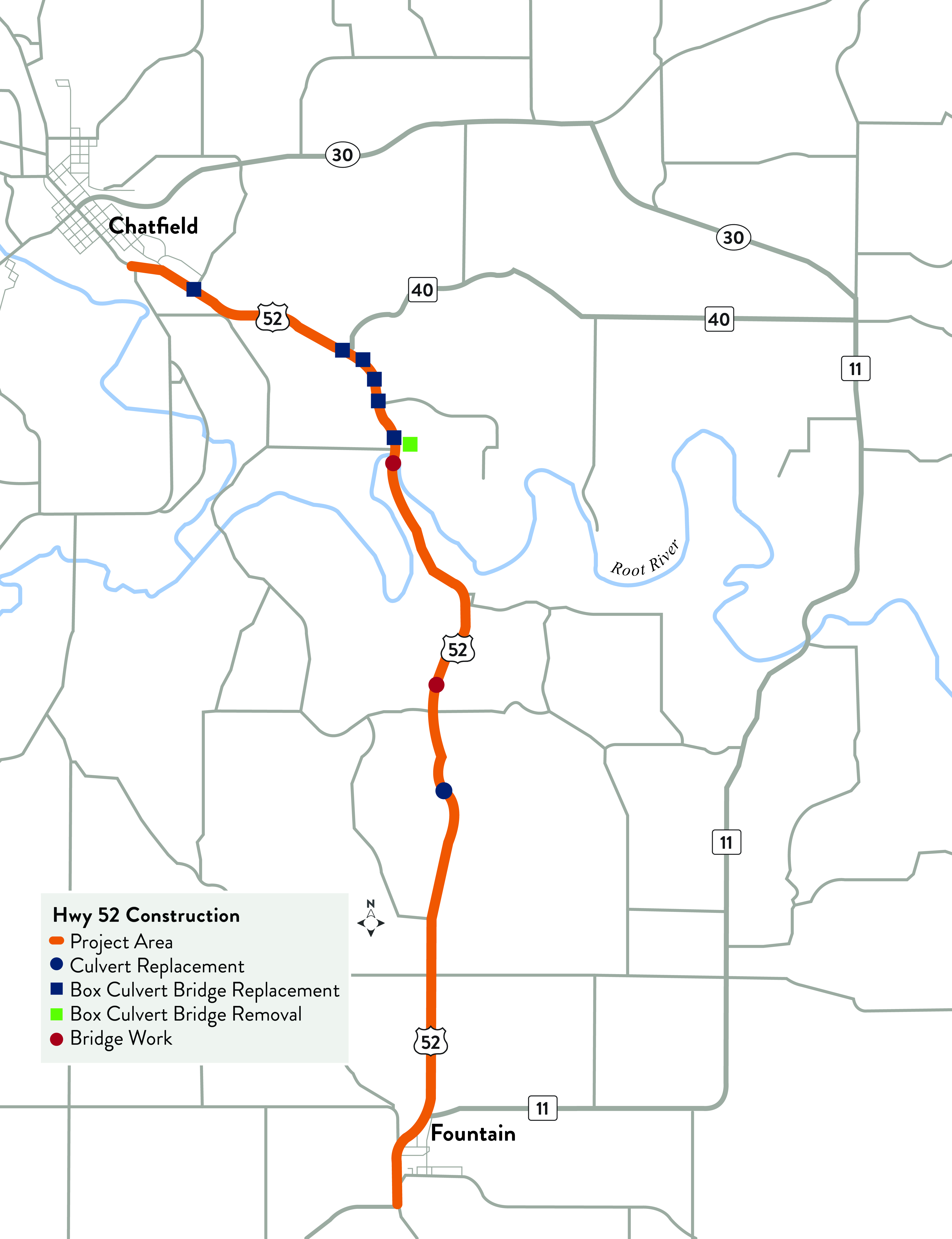 Hwy 52 project map