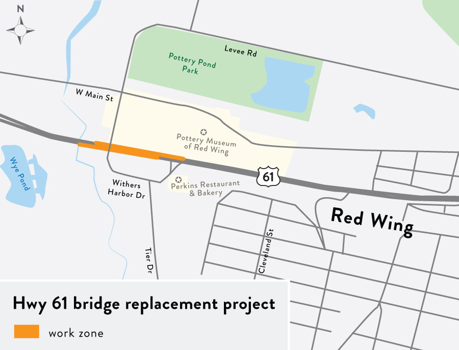 Highway 61 Withers Harbor Bridge Map Red Wing