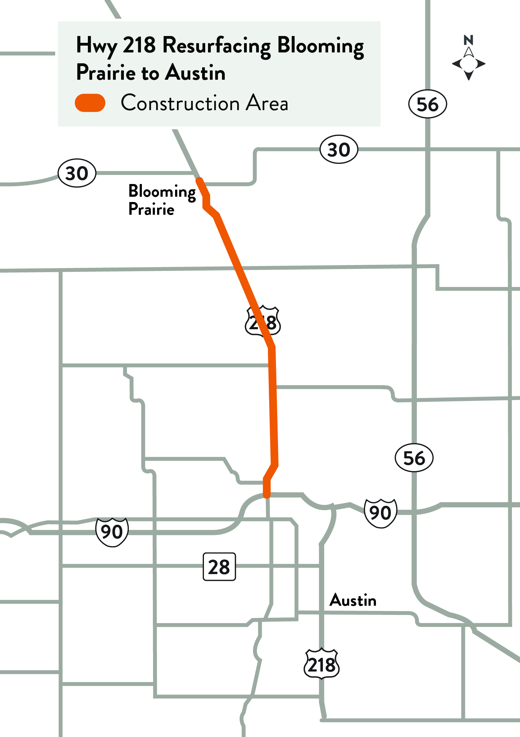 Hwy 218 project map
