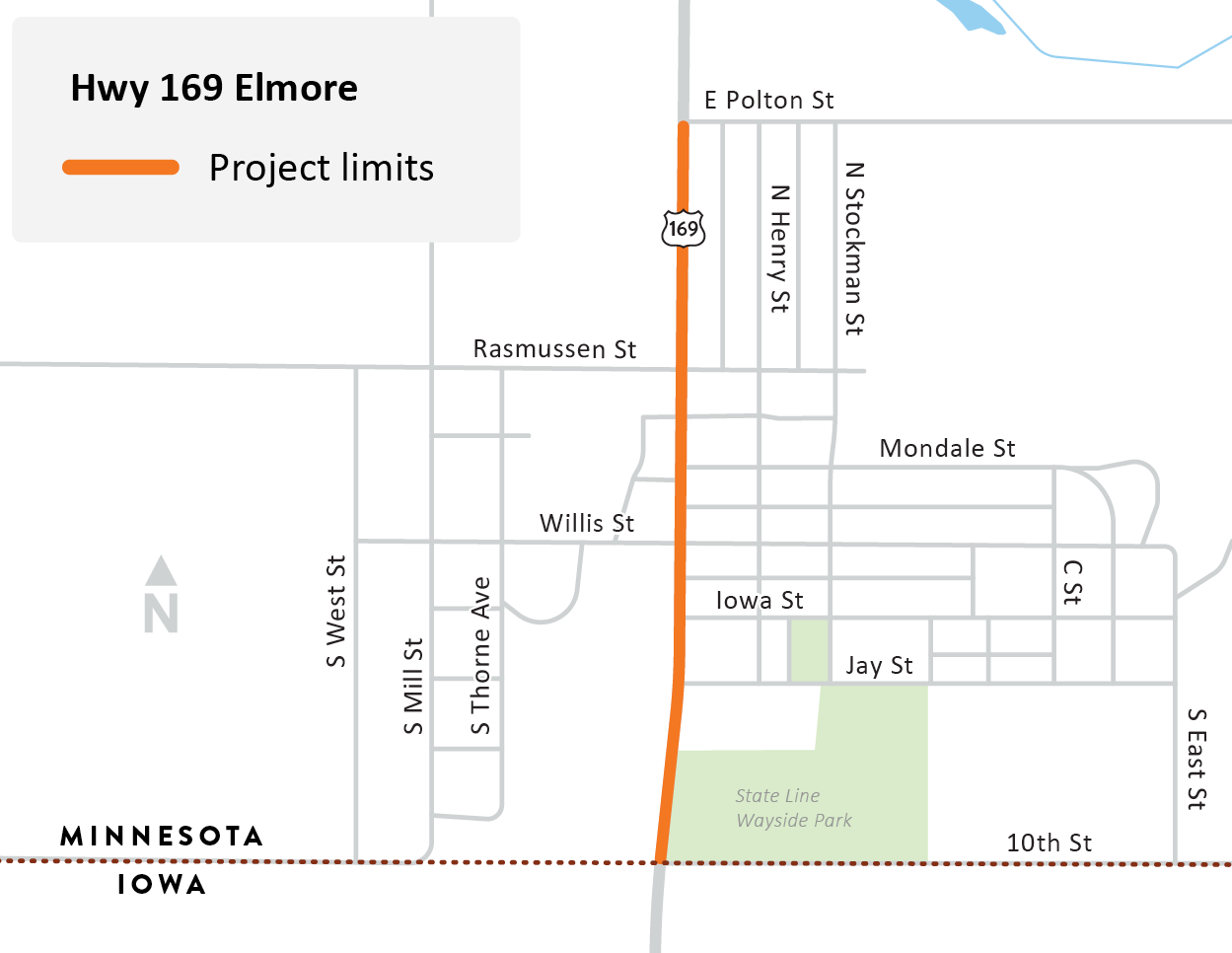 Highway 14/Highland Avenue Study area map