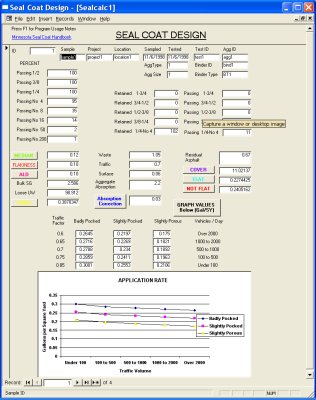 Seal Coat Design Screen