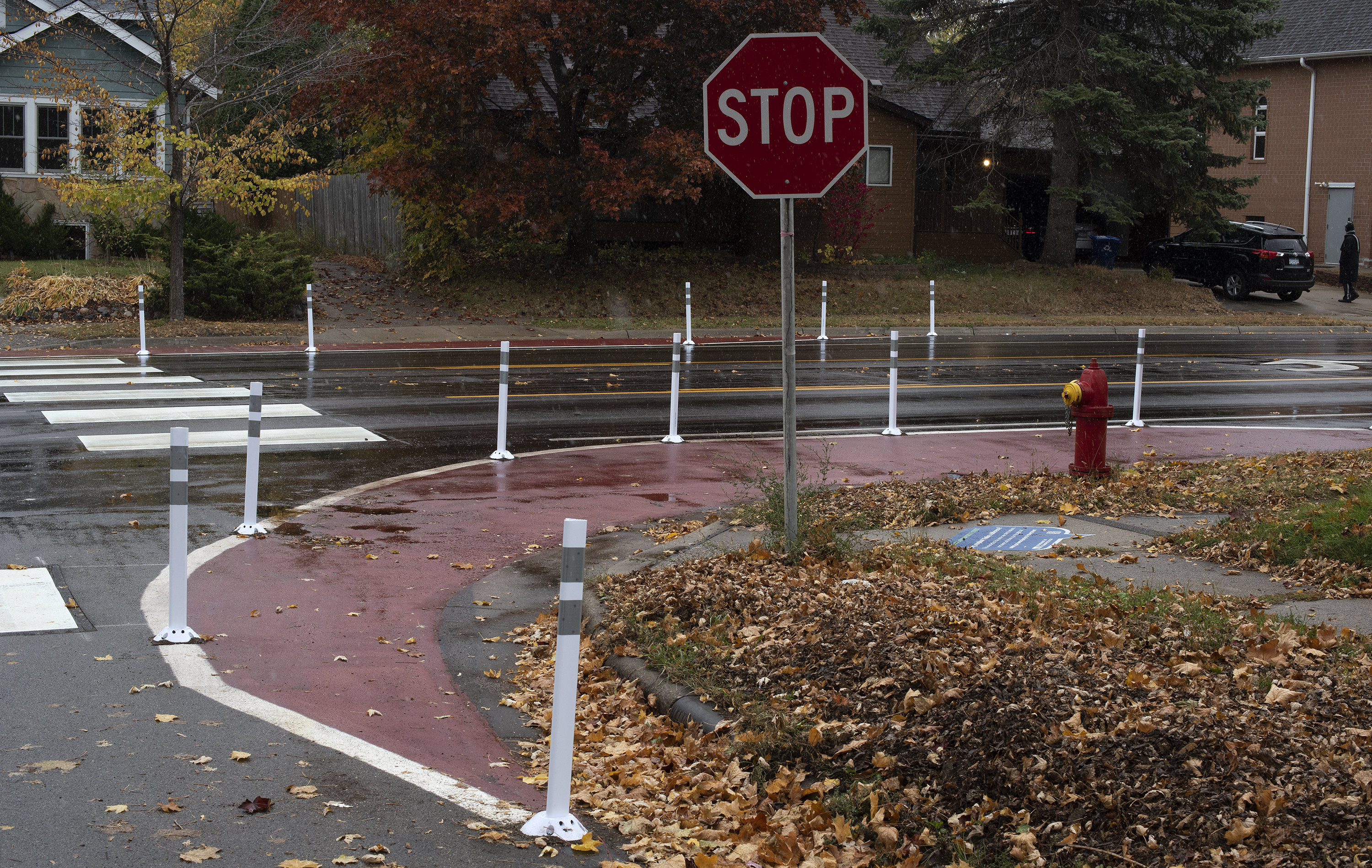 Curb extensions at Robert St. and Baker St. intersection