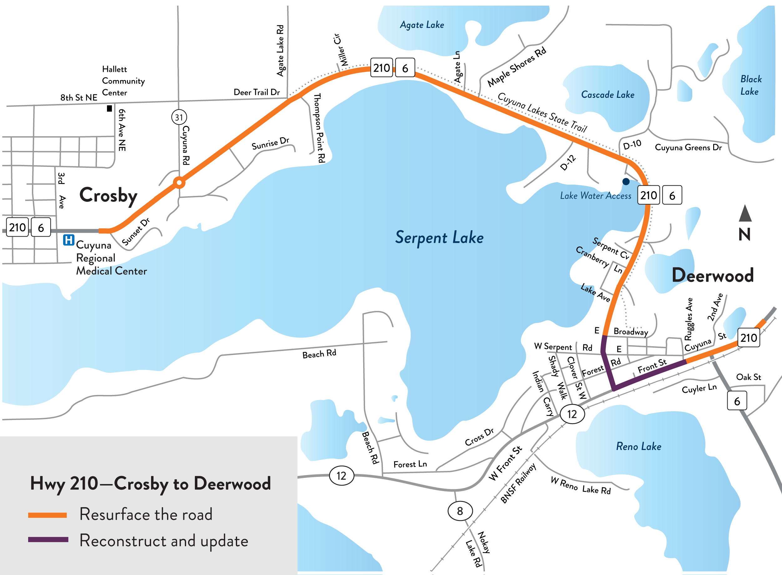 Project location map Hwy 210 Crosby to Deerwood project location map